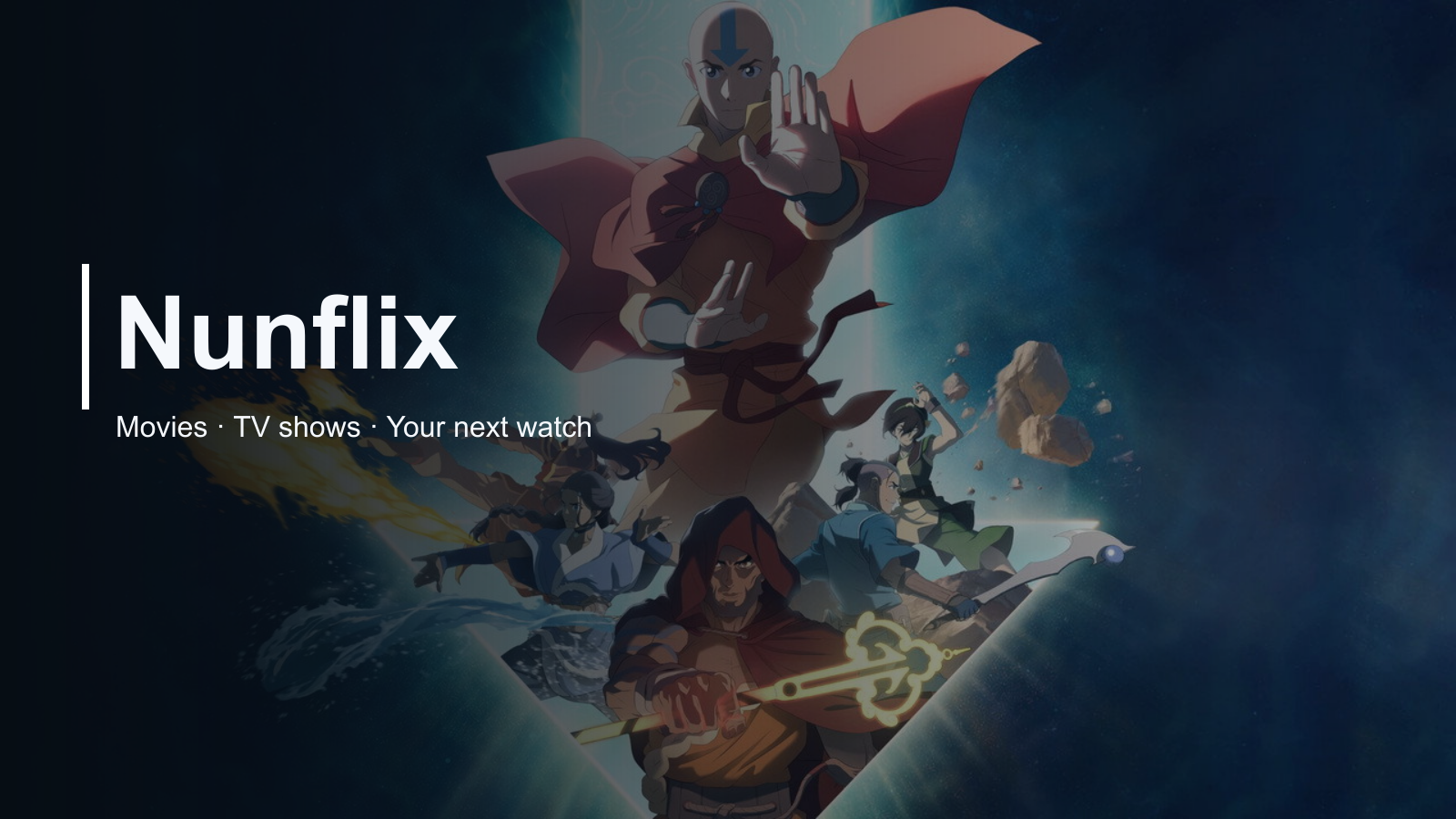 Nunflix cinematic movie and TV selection